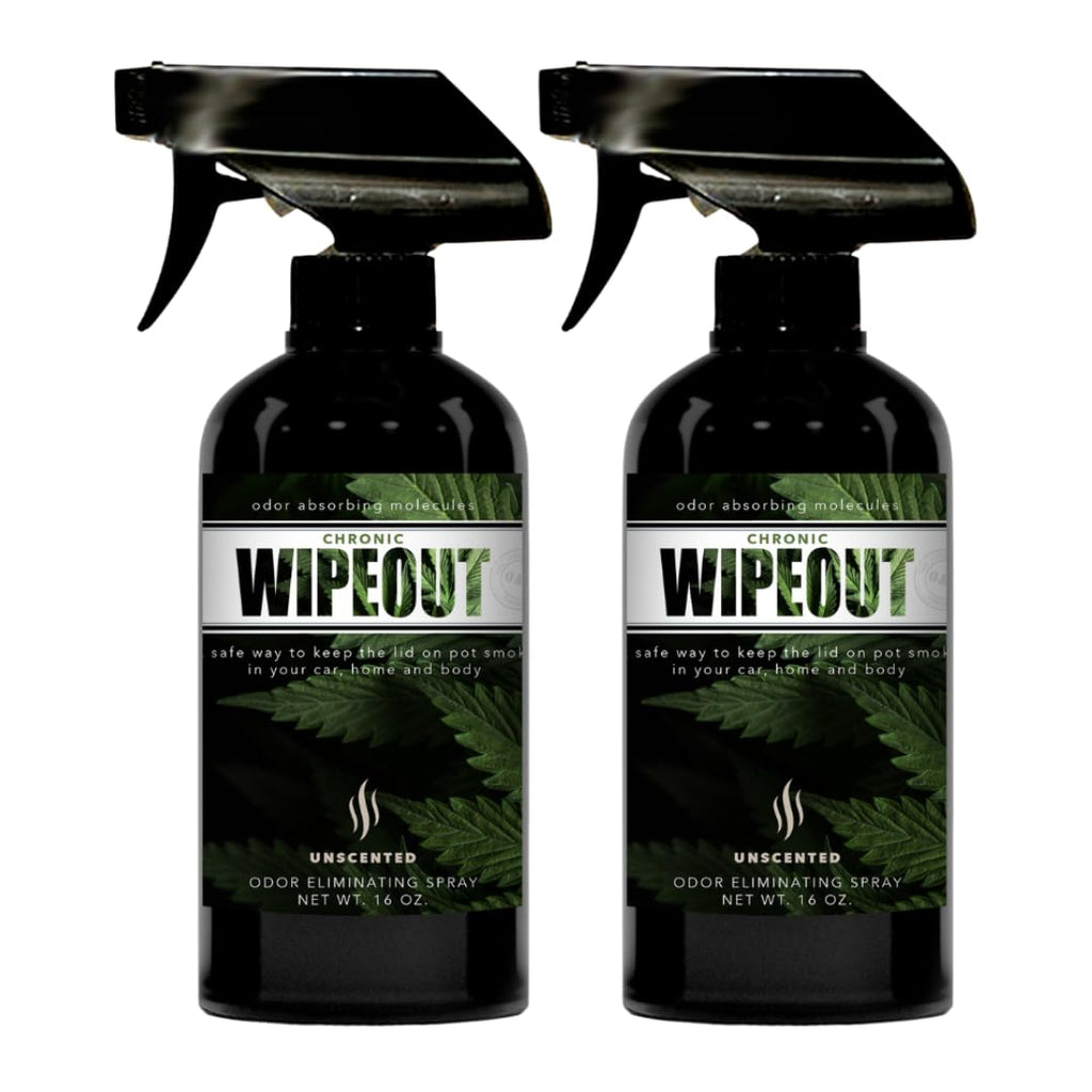 Chronic Wipeout Spray Eliminador de Odores de Fumaça Sem Perfume para Odores Fortes - Altamente Eficaz para Desodorizar Casas, Roupas, Carros, Escritório, Mãos e Cabelo de Cheiros de Fumaça - 2 Garrafas de 16 oz